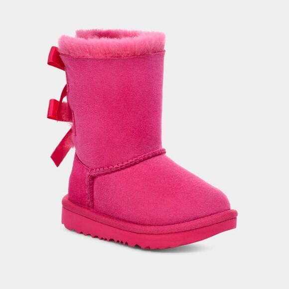 UGG BAILEY BOW II SUEDE WATER REPELENT- BERRY / KIDS size 9 - Picture 1 of 3